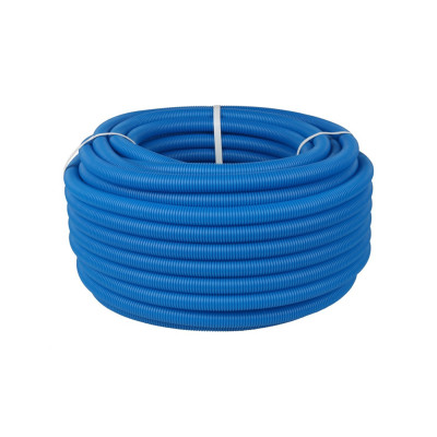 Труба гофрированная Varmega VM58011 ПНД 23 мм, синяя (для труб 16), бухта 50 м