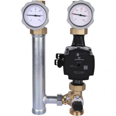 Группа насосная Meibes, поколение 8, MK с нас. Grundfos UPM3 Hybrid 25-70* , трехход. смесит., 1