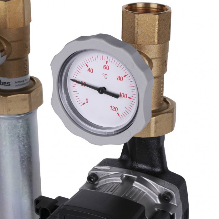 Группа насосная Meibes, поколение 8, MK с нас. Grundfos UPM3 Hybrid 25-70* , трехход. смесит., 1