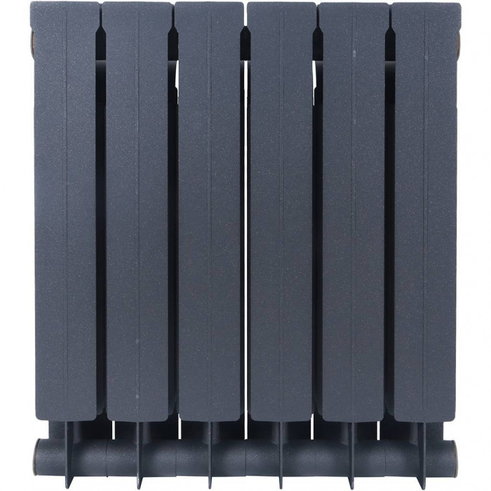 Биметаллический радиатор Global STYLE PLUS 500, 6 секций, боковое подключение, черный