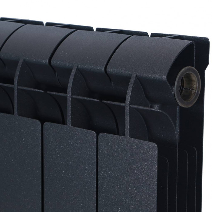 Биметаллический радиатор Global STYLE PLUS 500, 6 секций, боковое подключение, черный