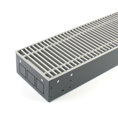 Конвектор внутрипольный EKN 300×150×2200, роликовая решетка, цвет алюминий