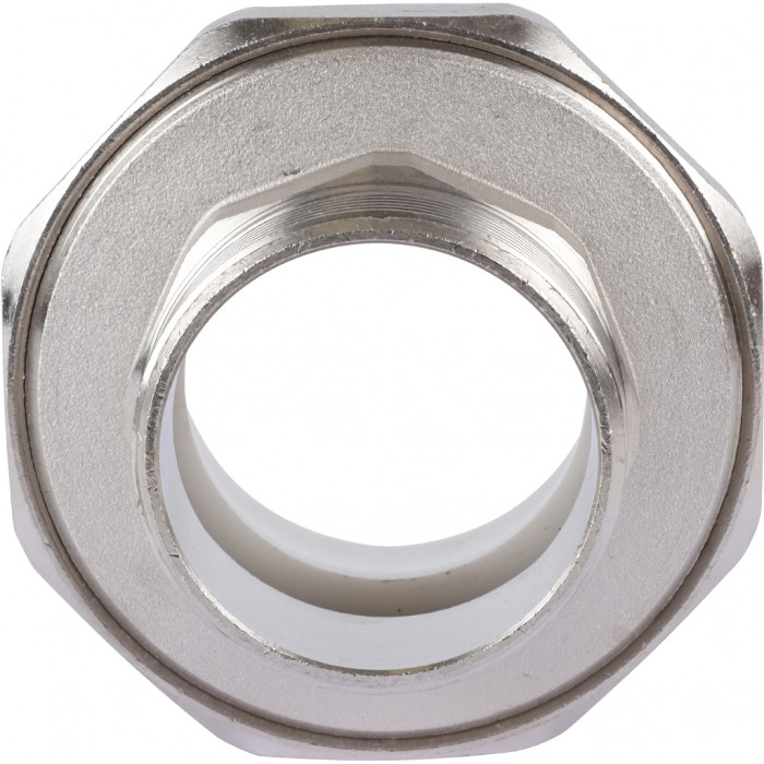 Политэк Политэк White fittings 63х2 Муфта разъемная с наружной резьбой для полипропиленовых труб под сварку (цвет белый)