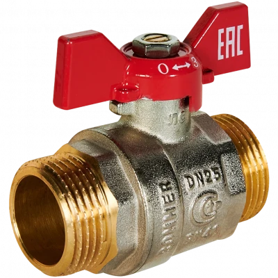 Кран шаровой ROMMER НР/НР, ручка бабочка 1