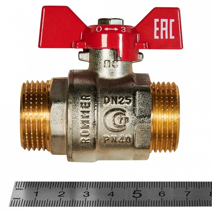 Кран шаровой ROMMER НР/НР, ручка бабочка 1