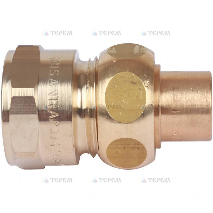 Sanha 4340g сгон ВП-ВР, бронза, самоуплотняющийся 15x3/4, для медных труб под пайку