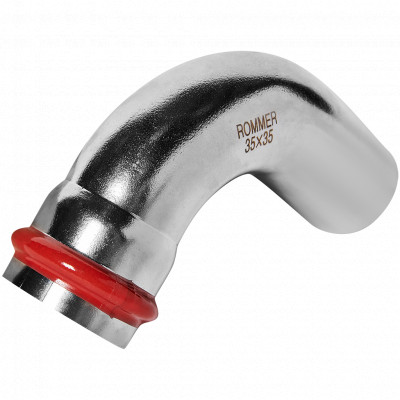 ROMMER RSS-0002-000035 ROMMER Угольник однораструбный 90°-НПр, 35, из нержавеющей стали прессовой