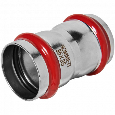 ROMMER RSS-0017-000035 Муфта равнопроходная, 35, из нержавеющей стали прессовой