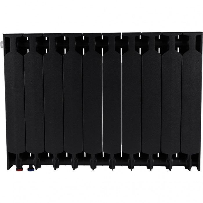 Биметаллический радиатор RIFAR SUPReMO VENTIL 500, 10 секций, нижнее правое подключение, черный