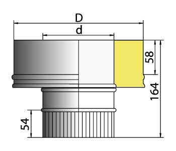Переходник моно-термо PMT с D160 на D160/260, AISI 321 (Вулкан)