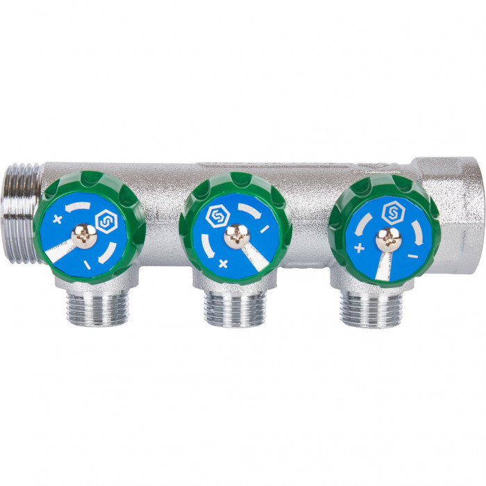 STOUT SMB-6850-011203 STOUT Коллектор регулирующий 1", 3 отвода 1/2"