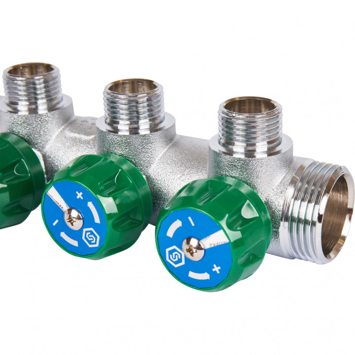 STOUT SMB-6850-011203 STOUT Коллектор регулирующий 1", 3 отвода 1/2"