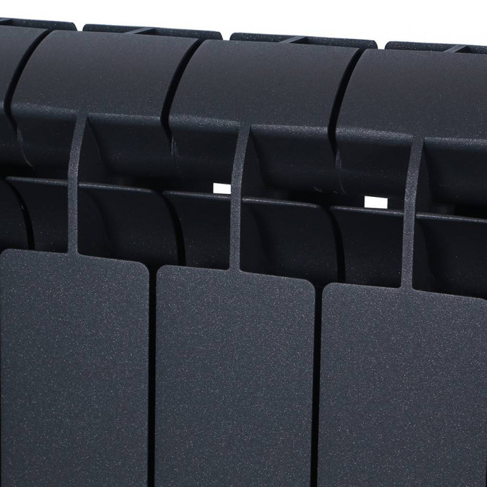 Биметаллический радиатор Global STYLE PLUS 500, 8 секций, боковое подключение, черный