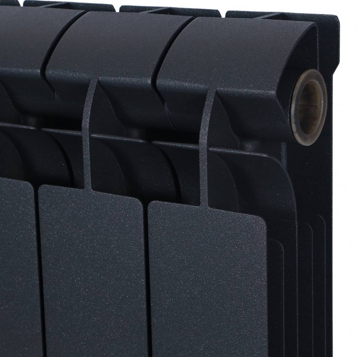 Биметаллический радиатор Global STYLE PLUS 500, 8 секций, боковое подключение, черный