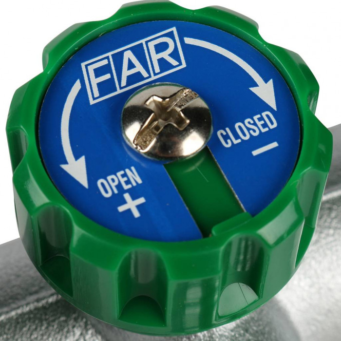 Коллектор распределительный FAR 1 , проходной, хромированный, 2 отвода 3/4 плоское уплотнение