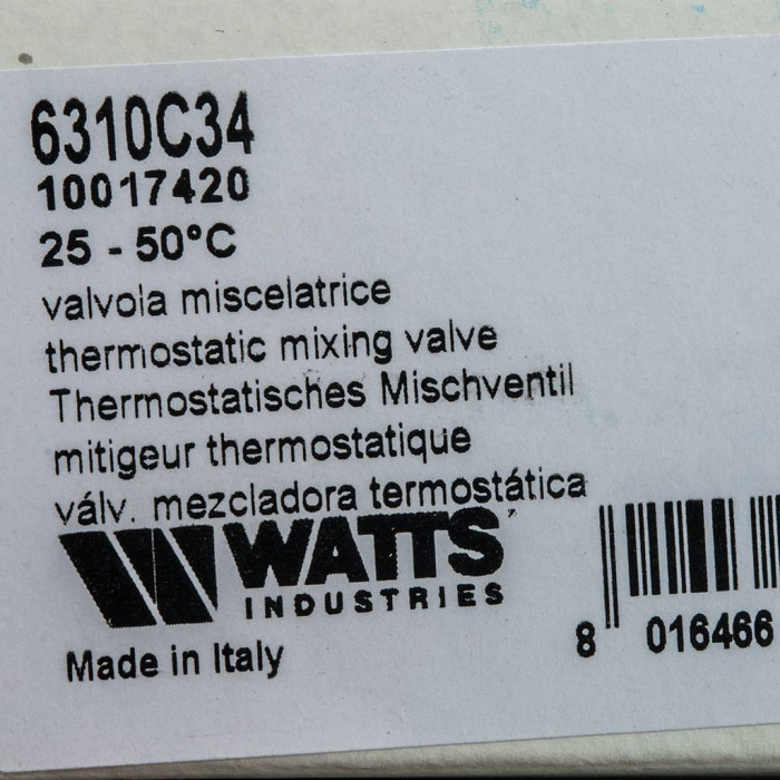 Термостатический смеситель Watts 3/4'' BH AQUAMIX (25-50*C)