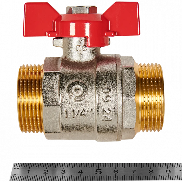 Кран шаровой ROMMER НР/НР, ручка бабочка 1 1/4