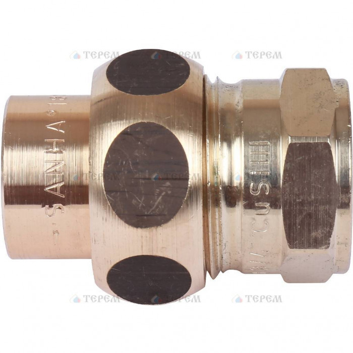 Sanha 4340g сгон ВП-ВР, бронза, самоуплотняющийся 18x1/2, для медных труб под пайку