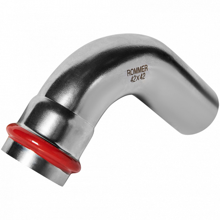ROMMER RSS-0002-000042 ROMMER Угольник однораструбный 90°-НПр, 42, из нержавеющей стали прессовой