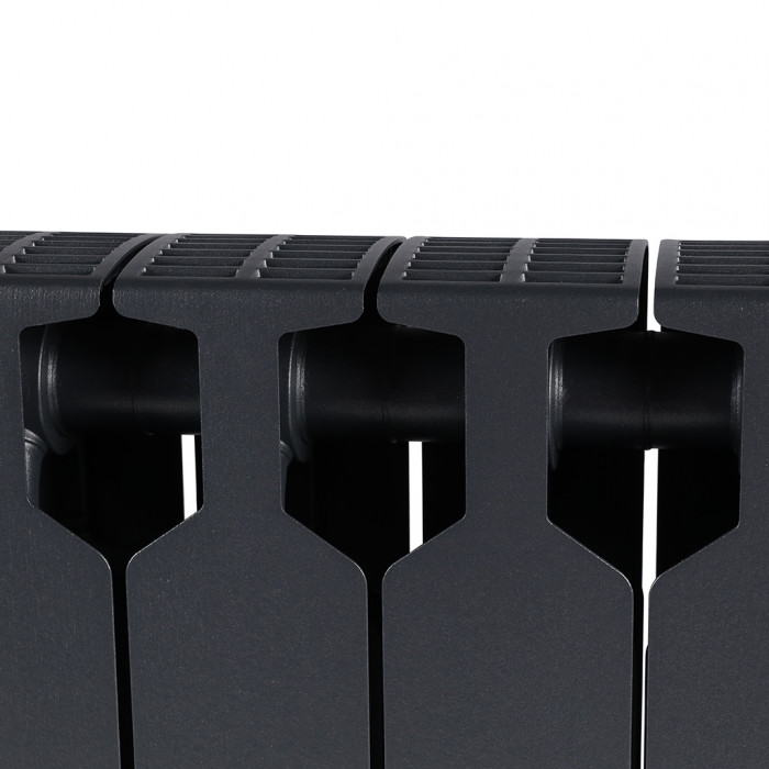 Биметаллический радиатор RIFAR SUPReMO VENTIL 350, 12 секций, нижнее правое подключение, черный