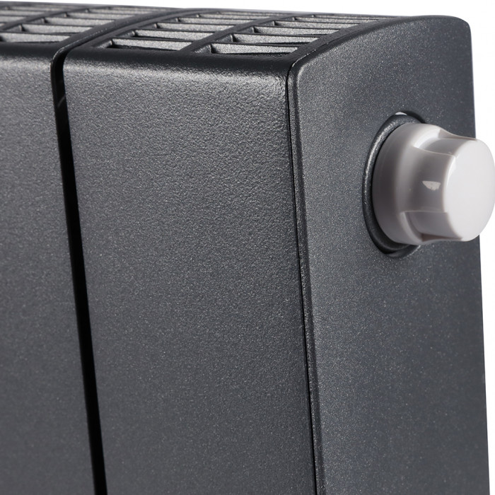 Биметаллический радиатор RIFAR SUPReMO VENTIL 350, 12 секций, нижнее правое подключение, черный