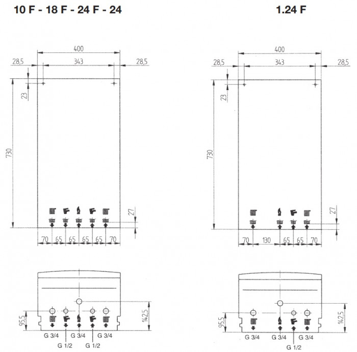 Настенный газовый котел Baxi ECO4S ECO4S 1.24 F, турбированный, одноконтурный