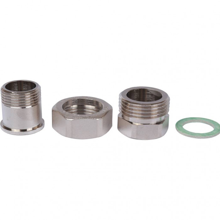 STOUT Разъемное соединение американка ВН, никелированное, уплотнение под гайкой по плоскости, 3/4”