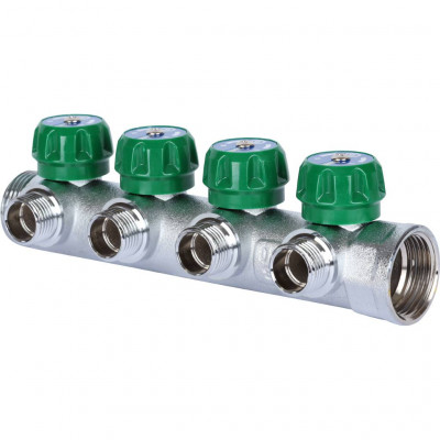 STOUT SMB-6850-011204 STOUT Коллектор регулирующий 1&quot;, 4 отвода 1/2&quot;