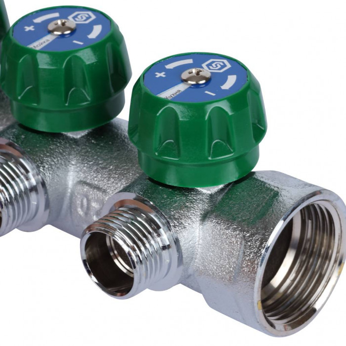 STOUT SMB-6850-011204 STOUT Коллектор регулирующий 1", 4 отвода 1/2"