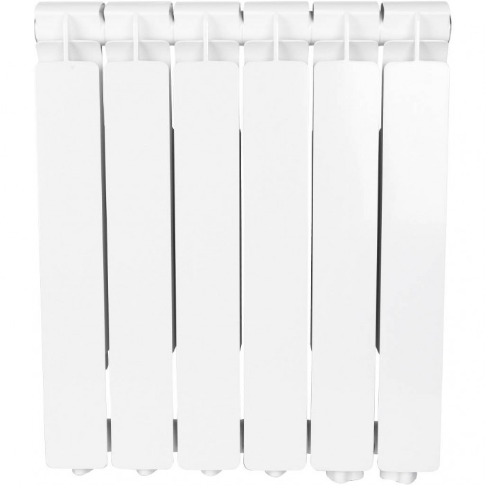 Алюминиевый радиатор STOUT Bravo 500, 6 секций, нижнее правое подключение, белый