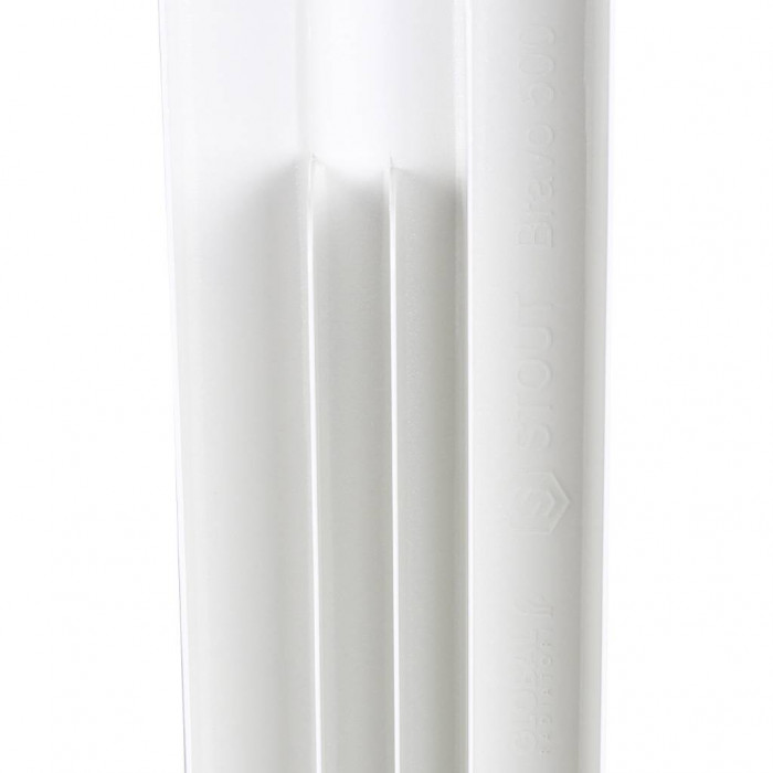 Алюминиевый радиатор STOUT Bravo 500, 6 секций, нижнее правое подключение, белый