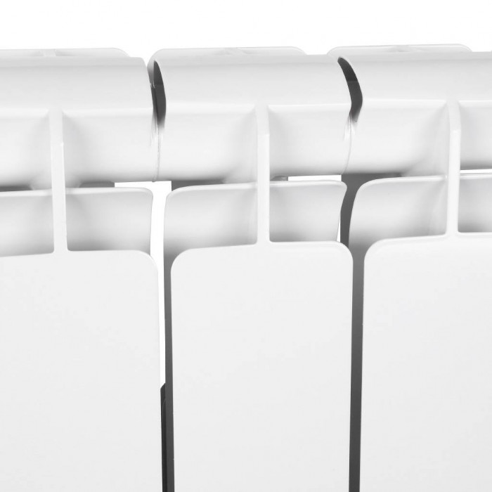 Алюминиевый радиатор STOUT Bravo 500, 6 секций, нижнее правое подключение, белый