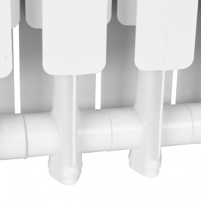 Алюминиевый радиатор STOUT Bravo 500, 6 секций, нижнее правое подключение, белый