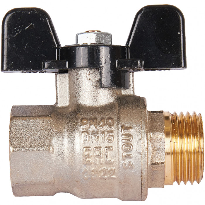 STOUT SVB Кран шаровой стандартнопроходной, ВР/НР, ручка бабочка 1/2"