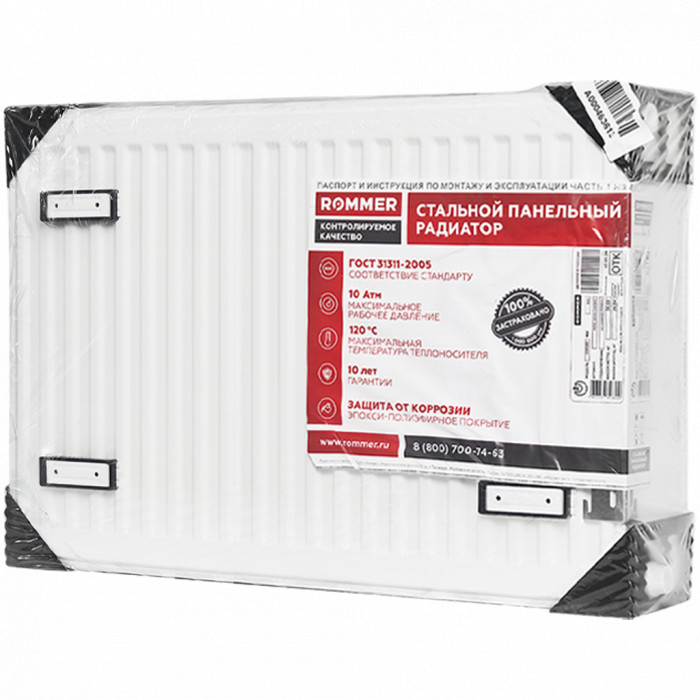 Стальной панельный радиатор ROMMER Ventil 33/500/800