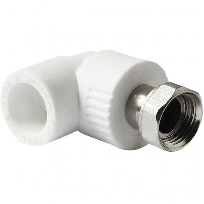 Угольник Pro Aqua d=32-1.1/4 PP-R с накидной гайкой Белый