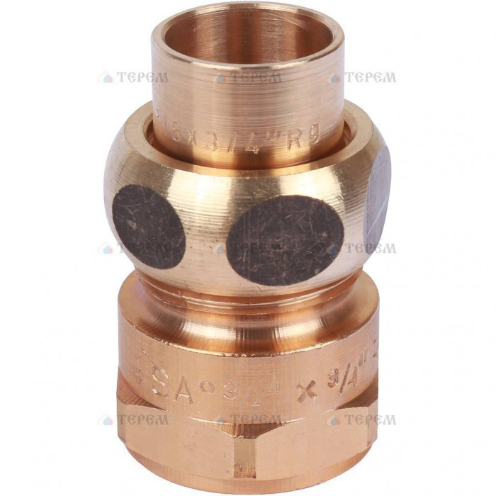 Sanha 4340g сгон ВП-ВР, бронза, самоуплотняющийся 18x3/4, для медных труб под пайку