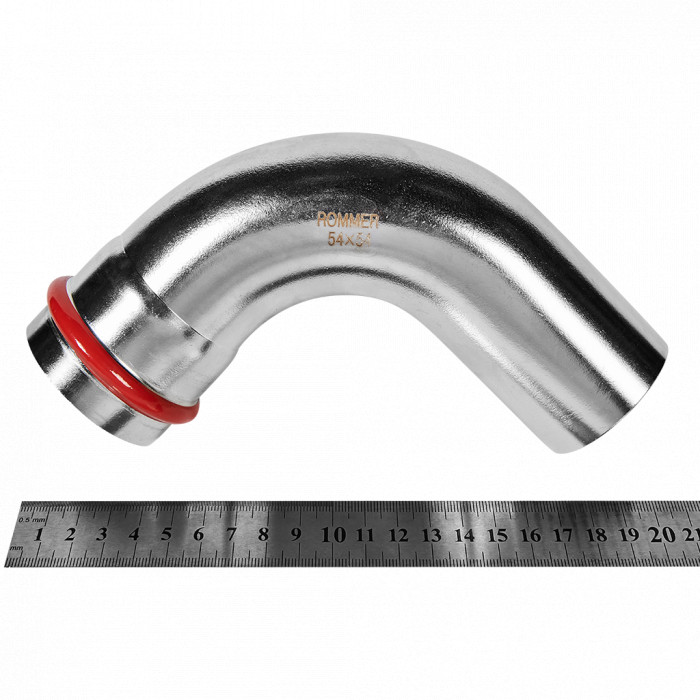 ROMMER RSS-0002-000054 ROMMER Угольник однораструбный 90°-НПр, 54, из нержавеющей стали прессовой
