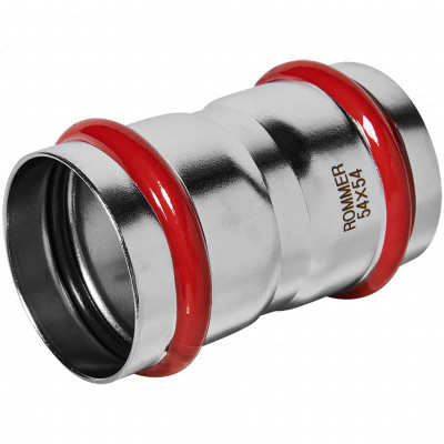 ROMMER RSS-0017-000054 Муфта равнопроходная, 54, из нержавеющей стали прессовой