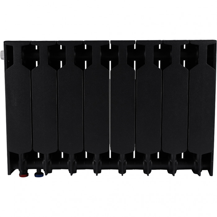 Биметаллический радиатор RIFAR SUPReMO VENTIL 350, 8 секций, нижнее правое подключение, черный