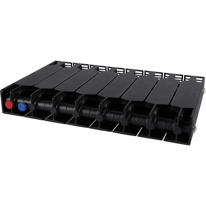 Биметаллический радиатор RIFAR SUPReMO VENTIL 350, 8 секций, нижнее правое подключение, черный