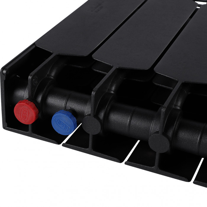 Биметаллический радиатор RIFAR SUPReMO VENTIL 350, 8 секций, нижнее правое подключение, черный