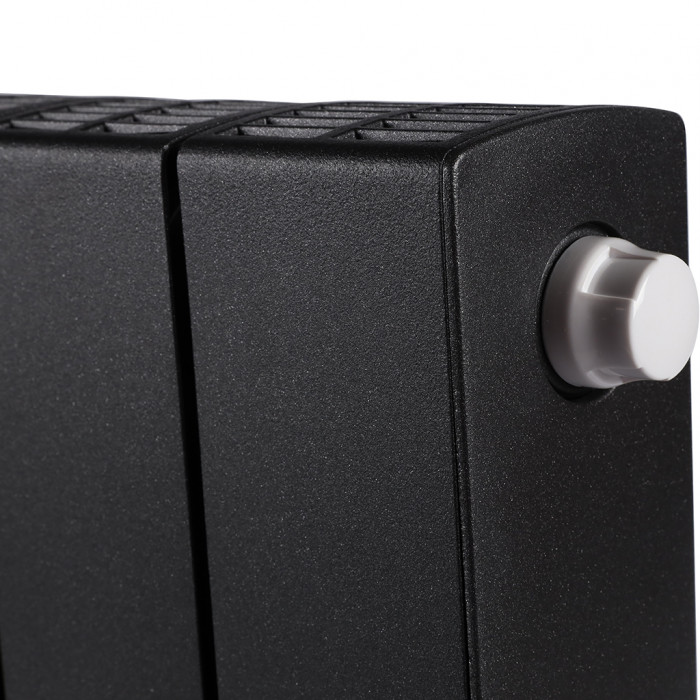 Биметаллический радиатор RIFAR SUPReMO VENTIL 350, 8 секций, нижнее правое подключение, черный