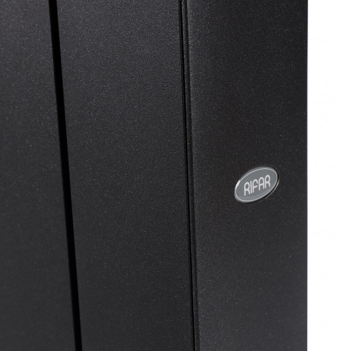 Биметаллический радиатор RIFAR SUPReMO VENTIL 350, 8 секций, нижнее правое подключение, черный