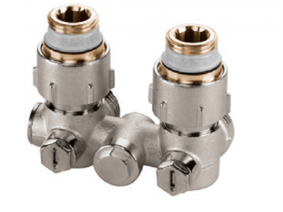 Узел нижнего подключения для однотрубных систем с байпасом E1/50 угловой с байпасом, G 1/2&quot; M x G 3/4&quot; M