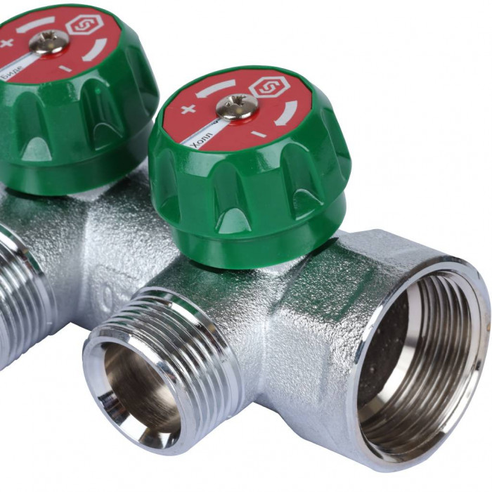 STOUT SMB-6850-013402 STOUT Коллектор регулирующий 1", 2 отвода 3/4" ЕК