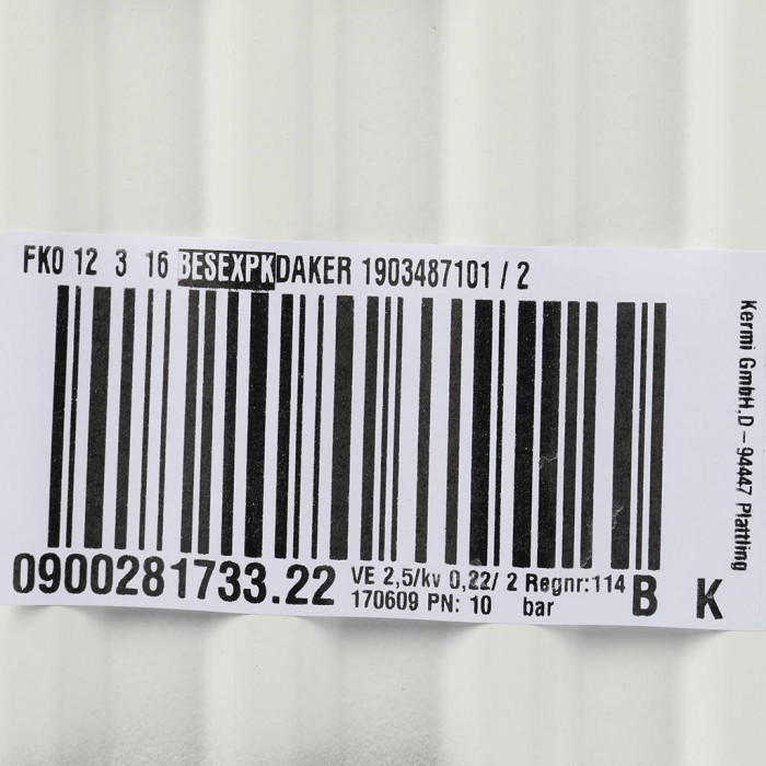 Стальной панельный радиатор Kermi Kermi Profil-K FK O 12/300/1600, боковое подключение