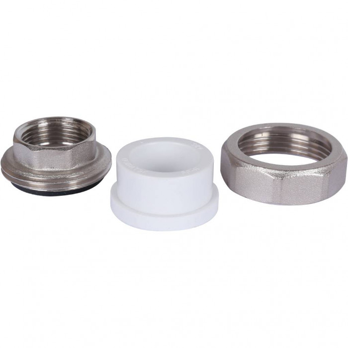 Политэк 25х3/4 Муфта разъемная с внутренней резьбой для полипропиленовых труб под сварку (цвет белый)