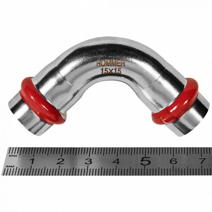 ROMMER RSS-0003-000015 ROMMER Угольник 90°-ВПр, 15, из нержавеющей стали прессовой