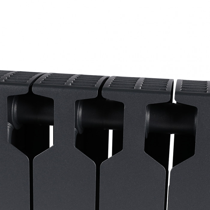 Биметаллический радиатор RIFAR SUPReMO 350, 6 секций, боковое подключение, черный